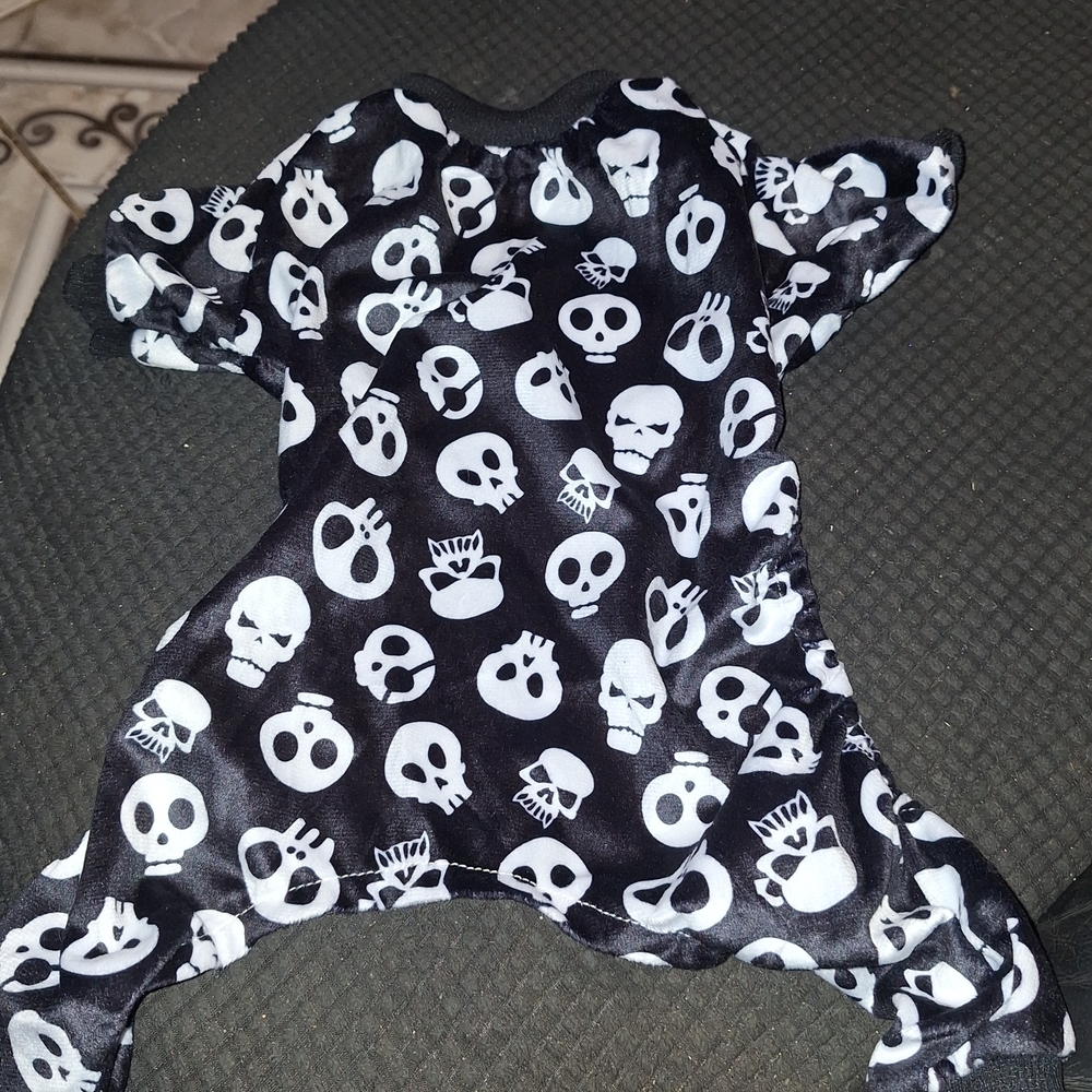 Skull Print Black Dog Pajamas, Pumpkin Shirts , Jack O Lanter Pet Hoodie